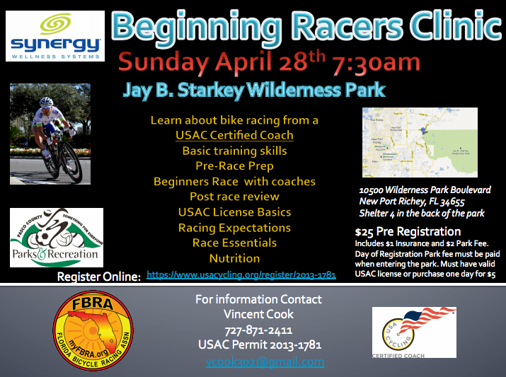 Beginning Racers Clinic April 28, 2013